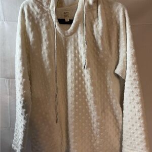 Dylan Cream and White Quilted Jacket with Raised Texture hoodie